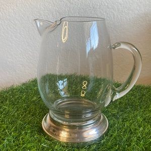 Vintage Wallace Glass Pitcher with Sterling Silver U15 6.5" tall Good condition